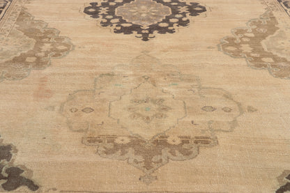 5 x 12 - Beige Vintage Turkish Oushak Rug - 52309