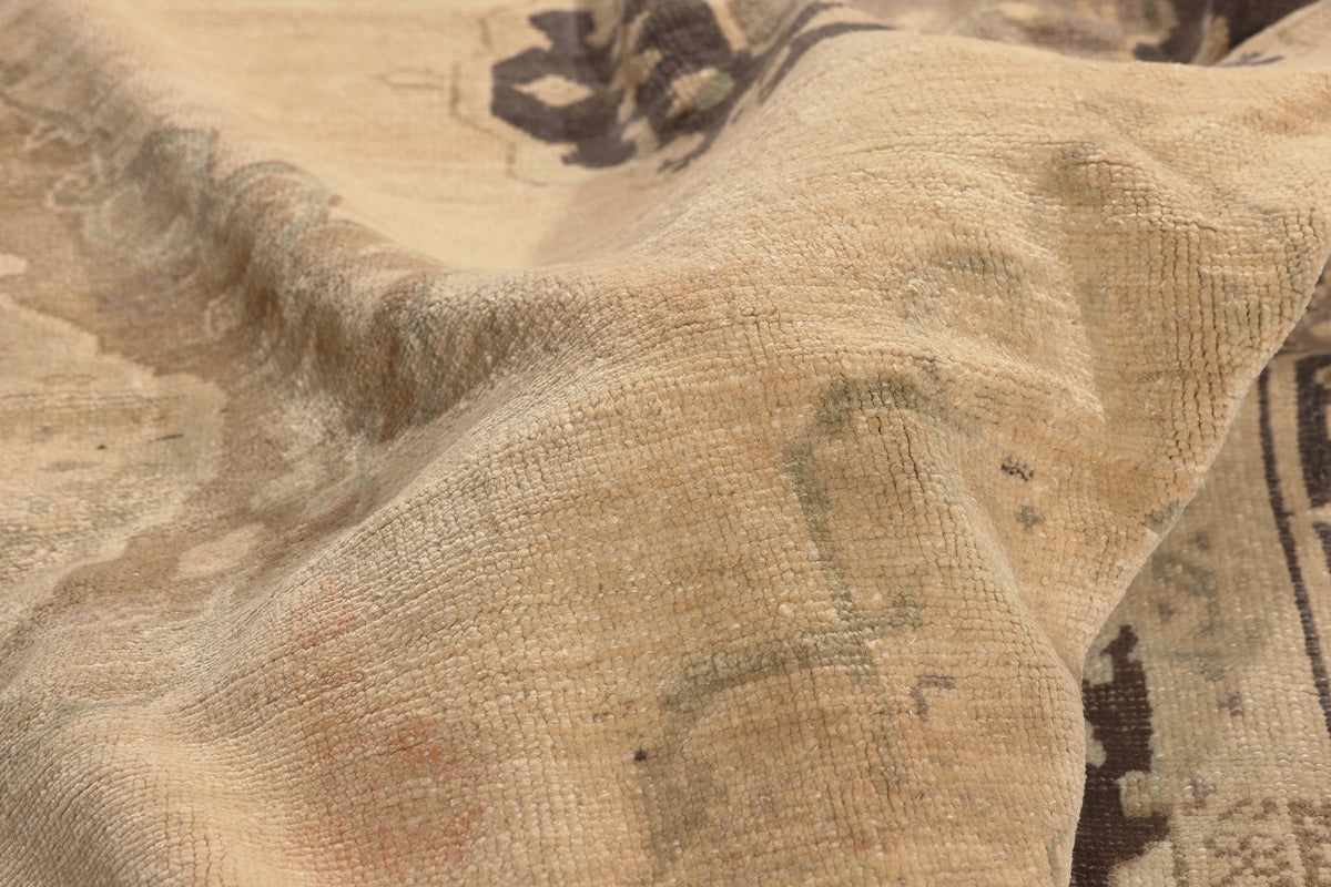 5 x 12 - Beige Vintage Turkish Oushak Rug - 52309
