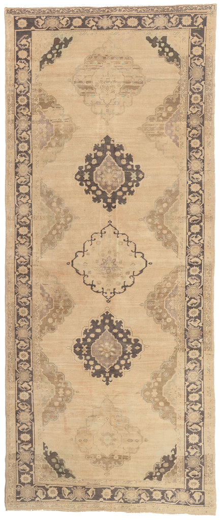 5 x 12 - Beige Vintage Turkish Oushak Rug - 52309