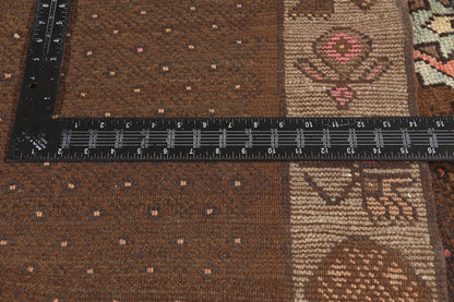 5 x 10 - Brown Vintage Turkish Oushak Rug - 52314