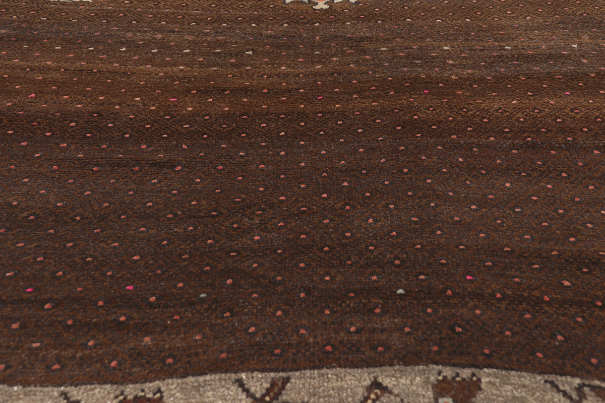 5 x 10 - Brown Vintage Turkish Oushak Rug - 52314