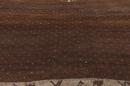 5 x 10 - Brown Vintage Turkish Oushak Rug - 52314