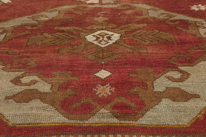 6 x 11 - Red Vintage Turkish Oushak Rug - 52316