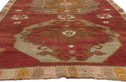 6 x 11 - Red Vintage Turkish Oushak Rug - 52316