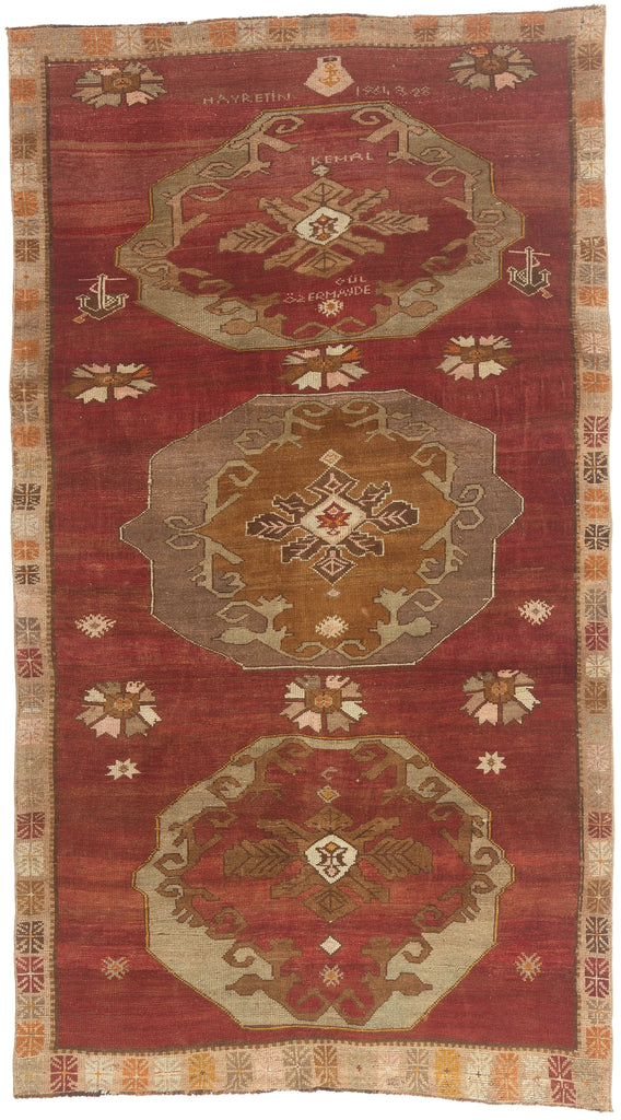 6 x 11 - Red Vintage Turkish Oushak Rug - 52316
