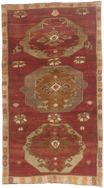 6 x 11 - Red Vintage Turkish Oushak Rug - 52316