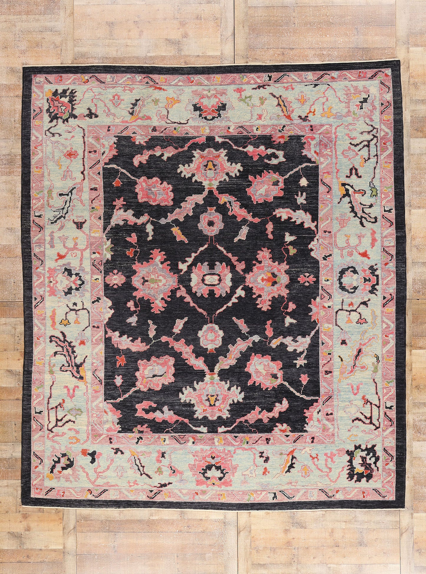 10 x 11 - Charcoal Dark Gray Turkish Oushak Rug - 52375