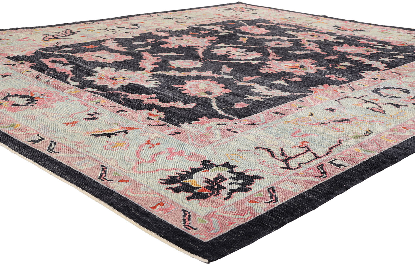 10 x 11 - Charcoal Dark Gray Turkish Oushak Rug - 52375