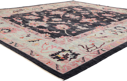 10 x 11 - Charcoal Dark Gray Turkish Oushak Rug - 52375