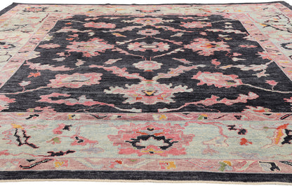 10 x 11 - Charcoal Dark Gray Turkish Oushak Rug - 52375