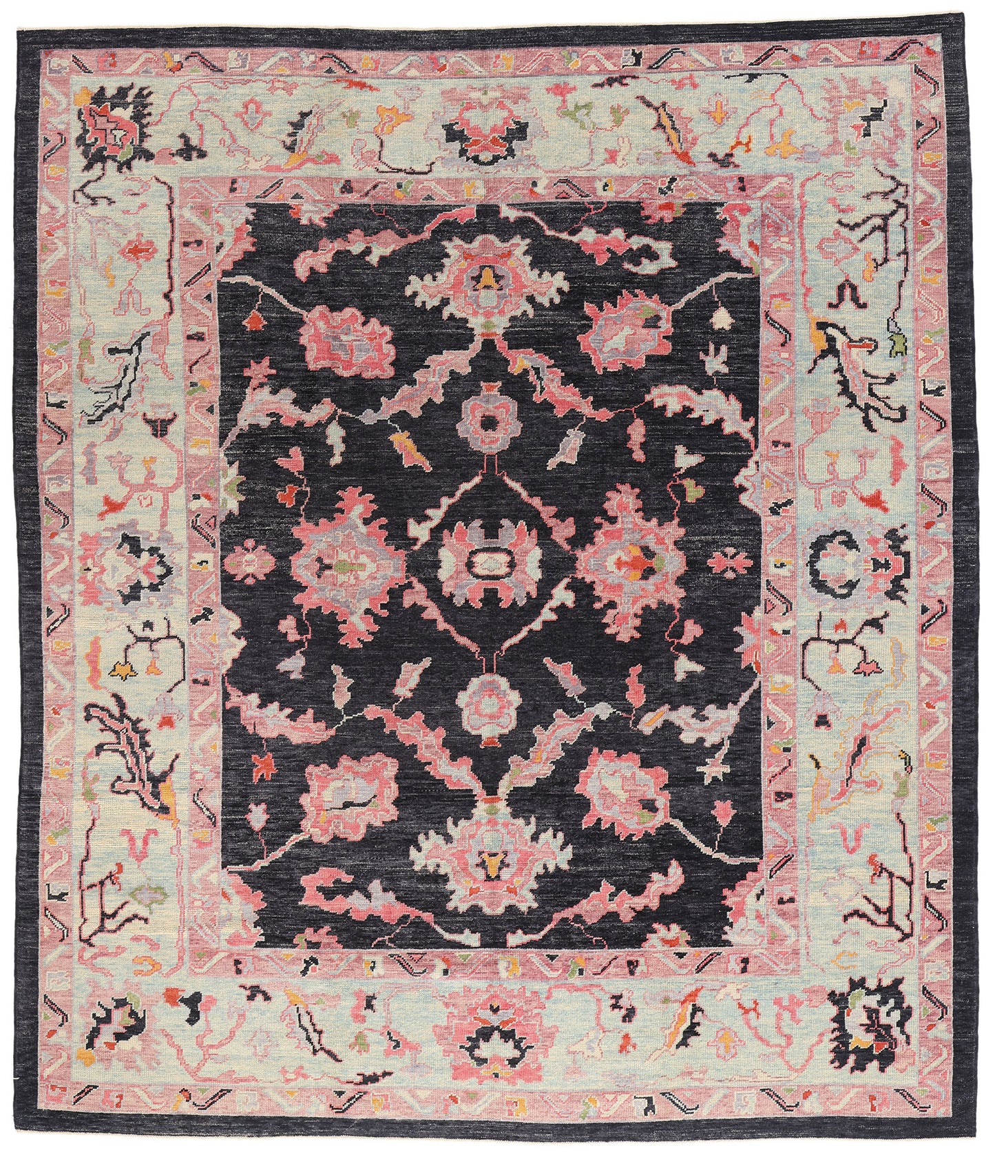 10 x 11 - Charcoal Dark Gray Turkish Oushak Rug - 52375
