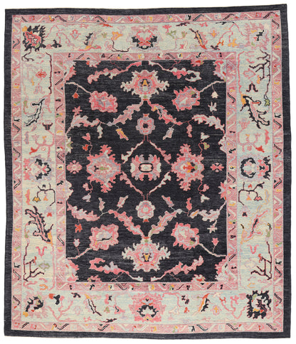 10 x 11 - Charcoal Dark Gray Turkish Oushak Rug - 52375