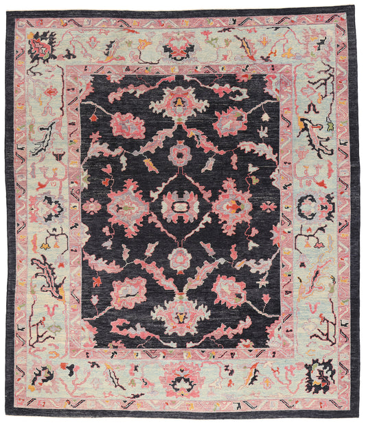10 x 11 - Charcoal Dark Gray Turkish Oushak Rug - 52375