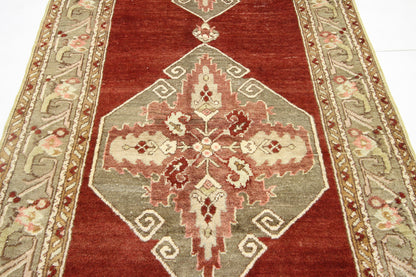 3 x 11 - Red Vintage Turkish Oushak Rug - 52402