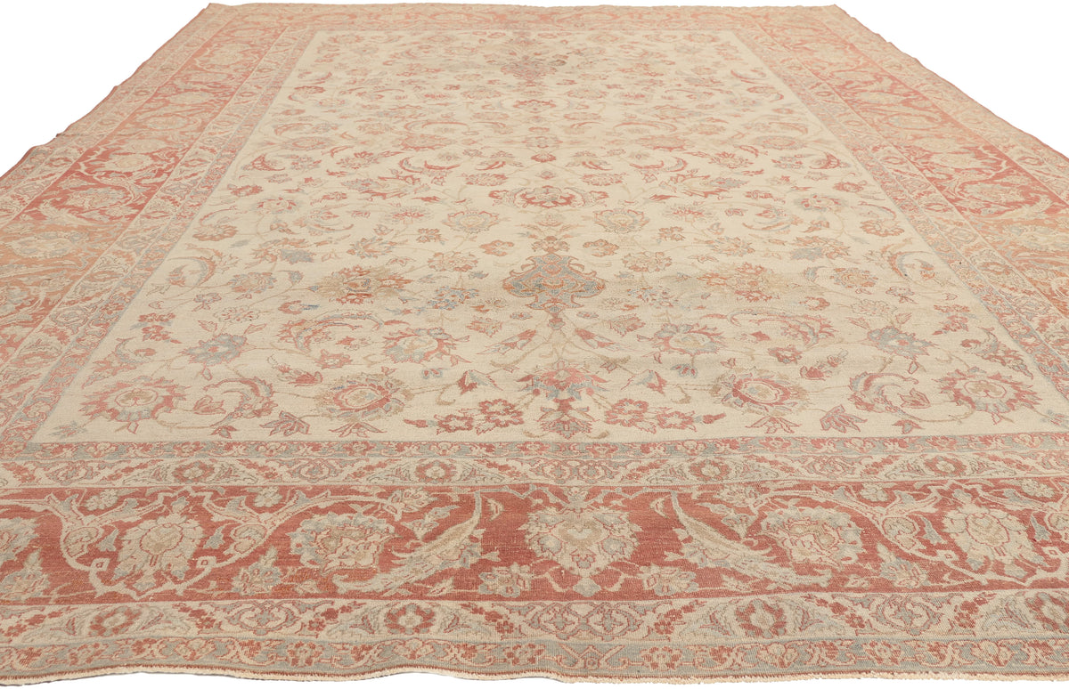 8 x 12 - Beige Antique Persian Isfahan Rug - 52435