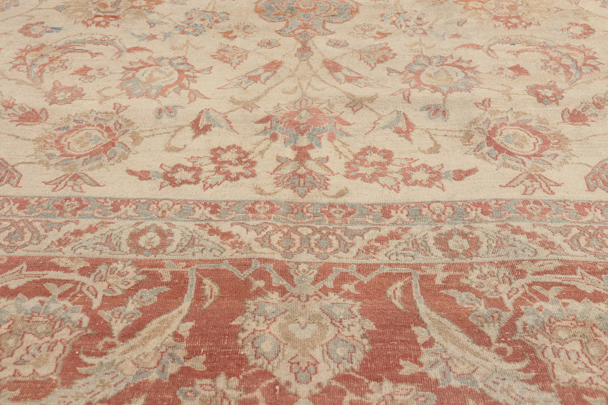 8 x 12 - Beige Antique Persian Isfahan Rug - 52435
