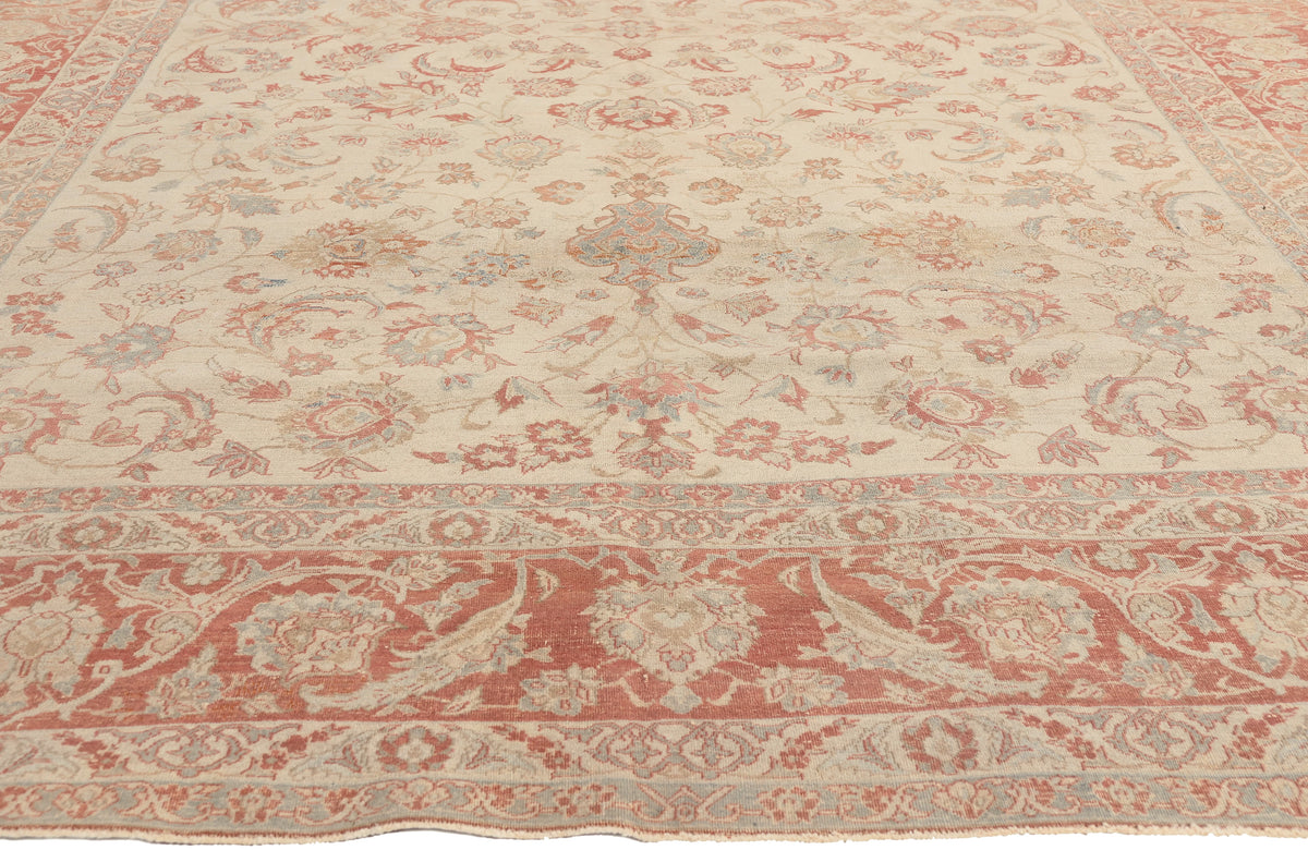 8 x 12 - Beige Antique Persian Isfahan Rug - 52435