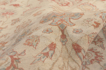 8 x 12 - Beige Antique Persian Isfahan Rug - 52435