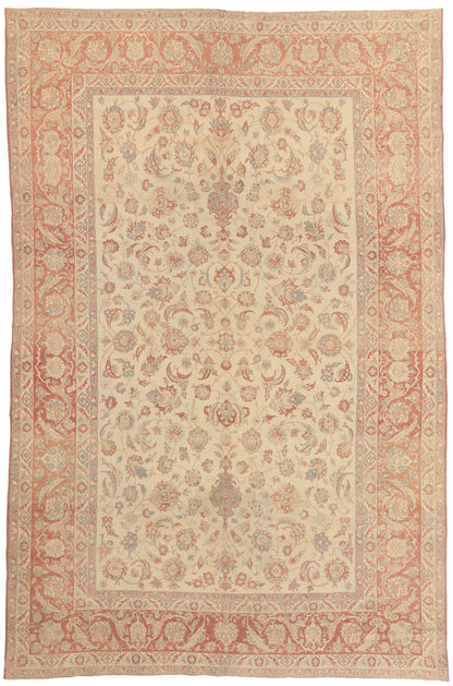 8 x 12 - Beige Antique Persian Isfahan Rug - 52435