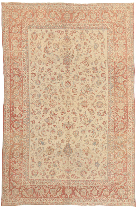 8 x 12 - Beige Antique Persian Isfahan Rug - 52435