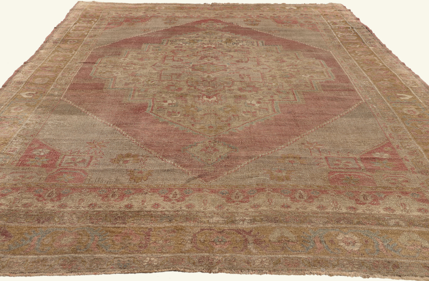 6 x 9 - Brown Vintage Turkish Oushak Rug - 52443