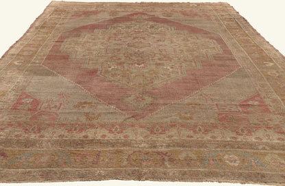 6 x 9 - Brown Vintage Turkish Oushak Rug - 52443