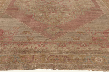 6 x 9 - Brown Vintage Turkish Oushak Rug - 52443