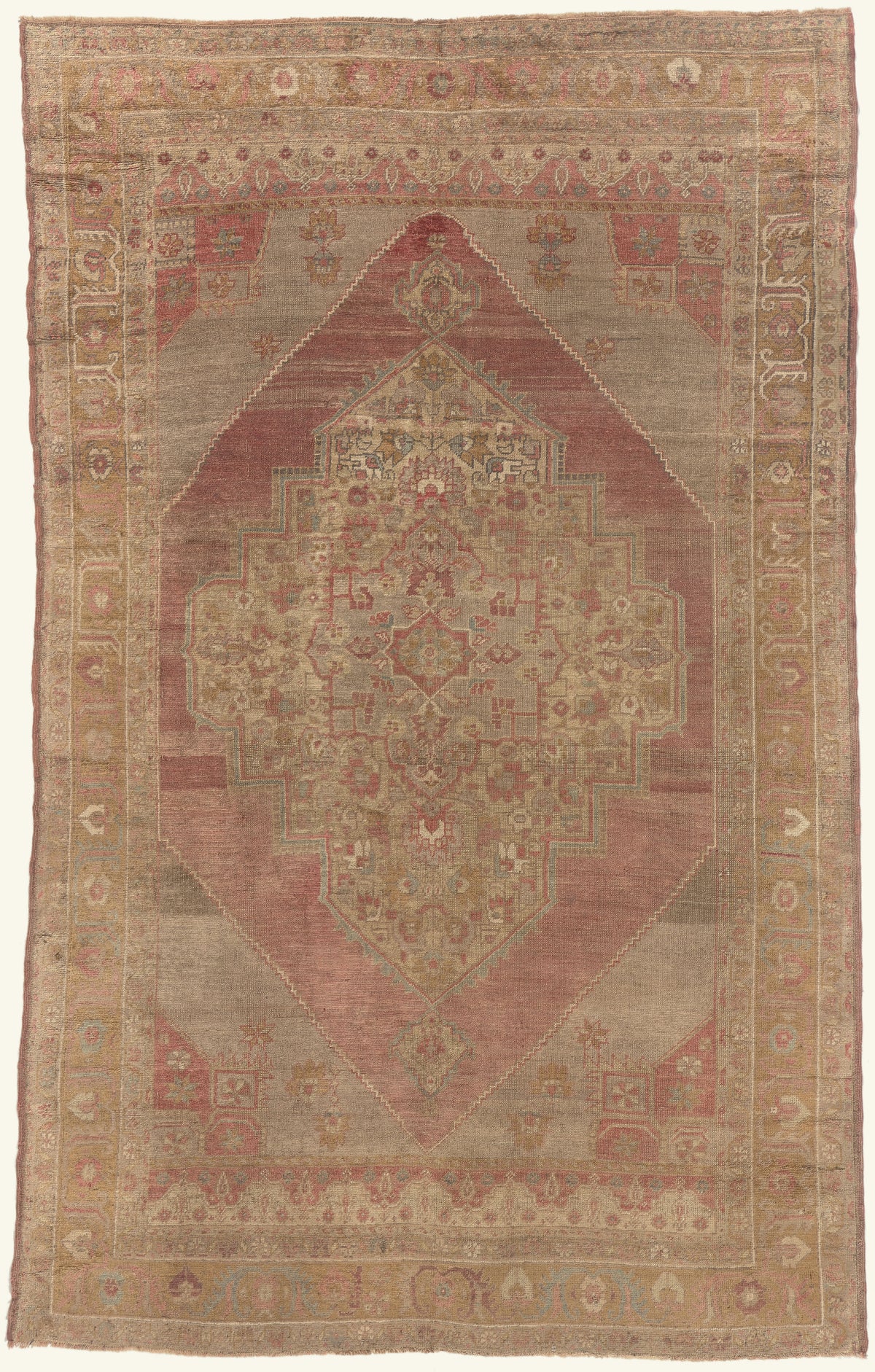 6 x 9 - Brown Vintage Turkish Oushak Rug - 52443