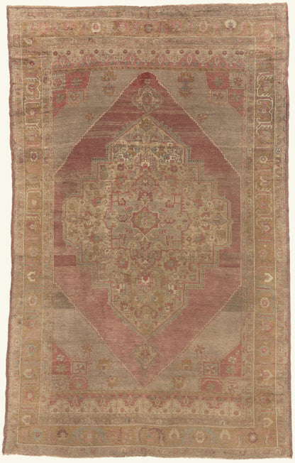 6 x 9 - Brown Vintage Turkish Oushak Rug - 52443