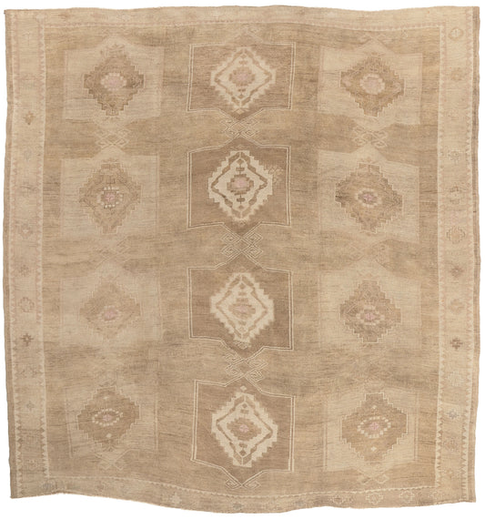 10 x 11 - Brown Vintage Turkish Kars Rug - 52456