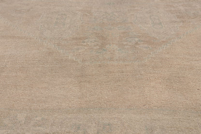 6 x 8 - Beige Vintage Turkish Oushak Rug - 52457