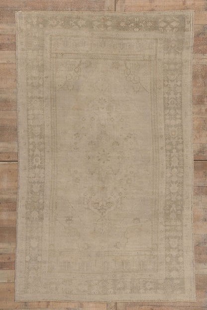 6 x 10 - Beige Vintage Turkish Oushak Rug - 52462