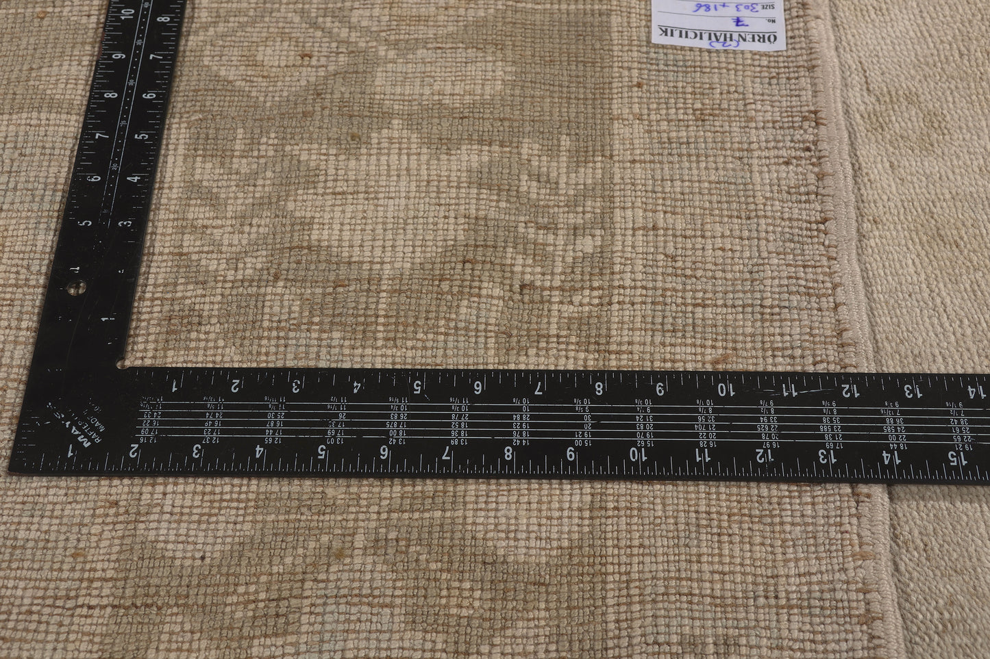 6 x 10 - Beige Vintage Turkish Oushak Rug - 52462