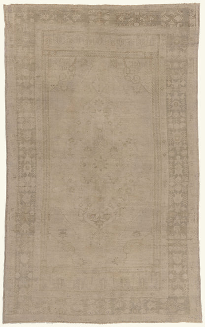 6 x 10 - Beige Vintage Turkish Oushak Rug - 52462