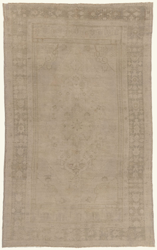 6 x 10 - Beige Vintage Turkish Oushak Rug - 52462