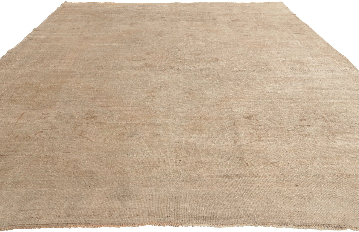 7 x 9 - Tan Vintage Turkish Oushak Rug - 52463
