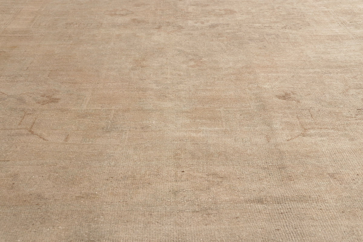 7 x 9 - Tan Vintage Turkish Oushak Rug - 52463