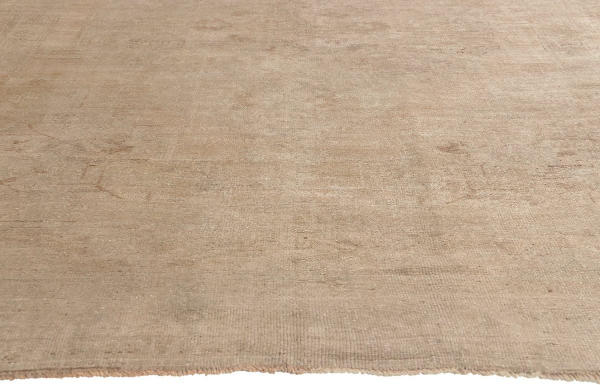 7 x 9 - Tan Vintage Turkish Oushak Rug - 52463