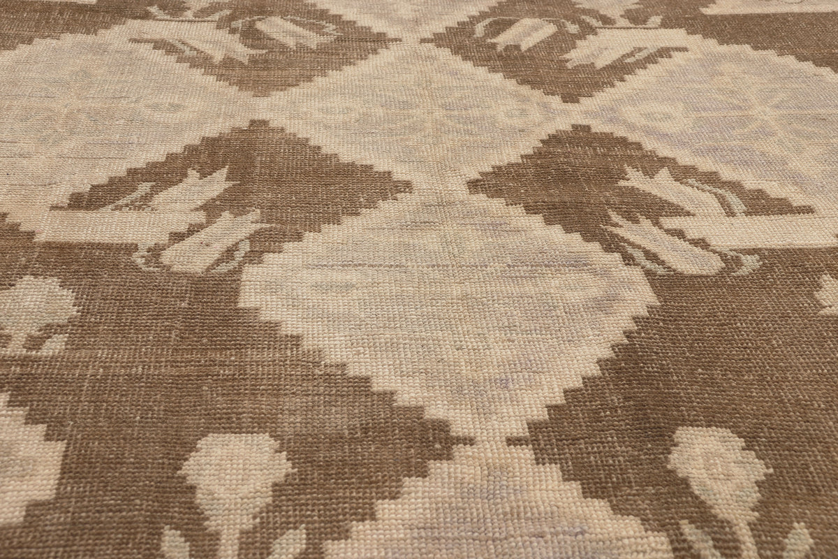 5 x 9 - Brown Vintage Turkish Oushak Rug - 52469
