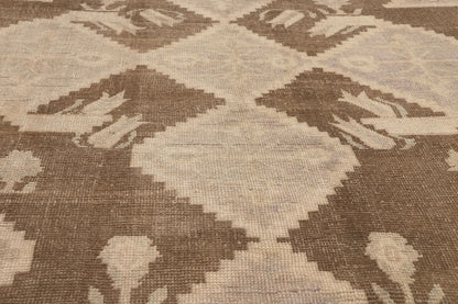 5 x 9 - Brown Vintage Turkish Oushak Rug - 52469