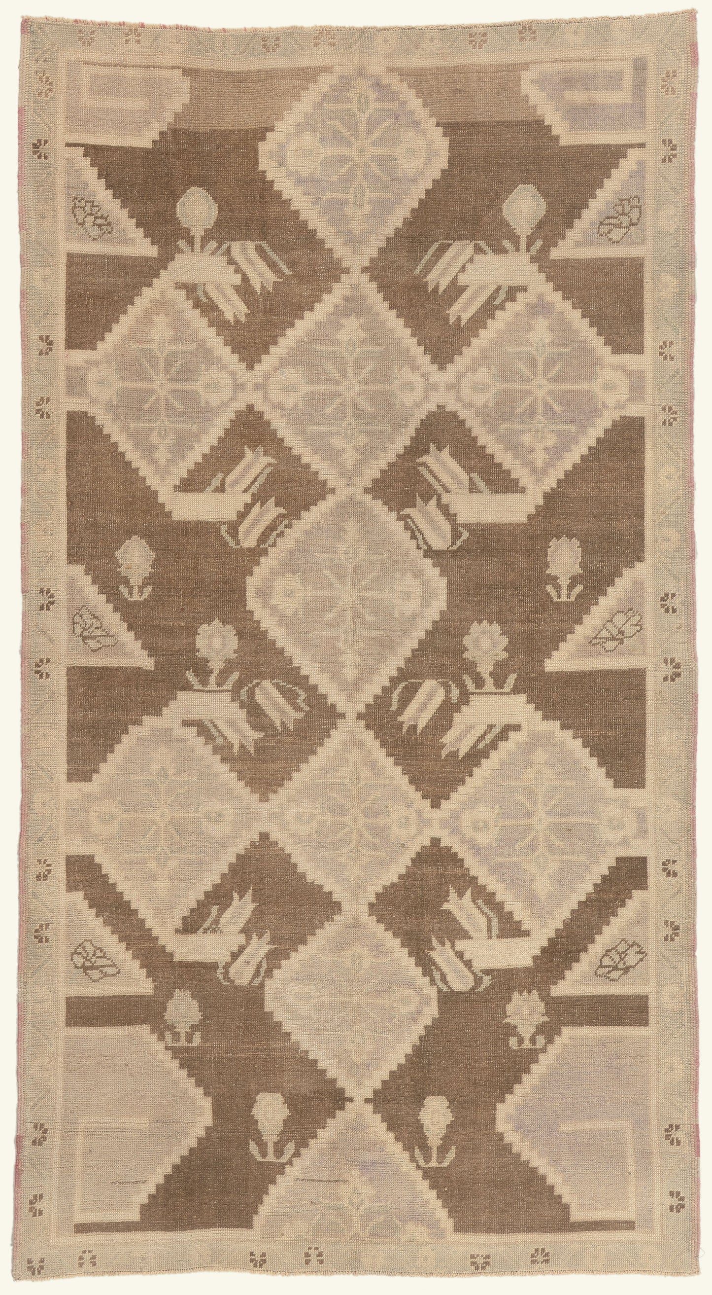 5 x 9 - Brown Vintage Turkish Oushak Rug - 52469