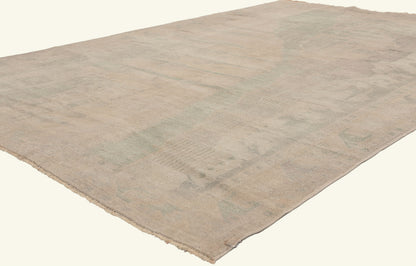 5 x 8 - Beige Vintage Turkish Oushak Rug - 52470