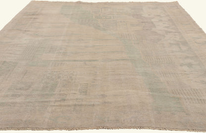 5 x 8 - Beige Vintage Turkish Oushak Rug - 52470