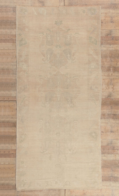 6 x 12 - Beige Vintage Turkish Oushak Rug - 52473