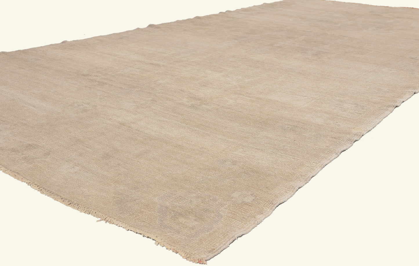 6 x 12 - Beige Vintage Turkish Oushak Rug - 52473