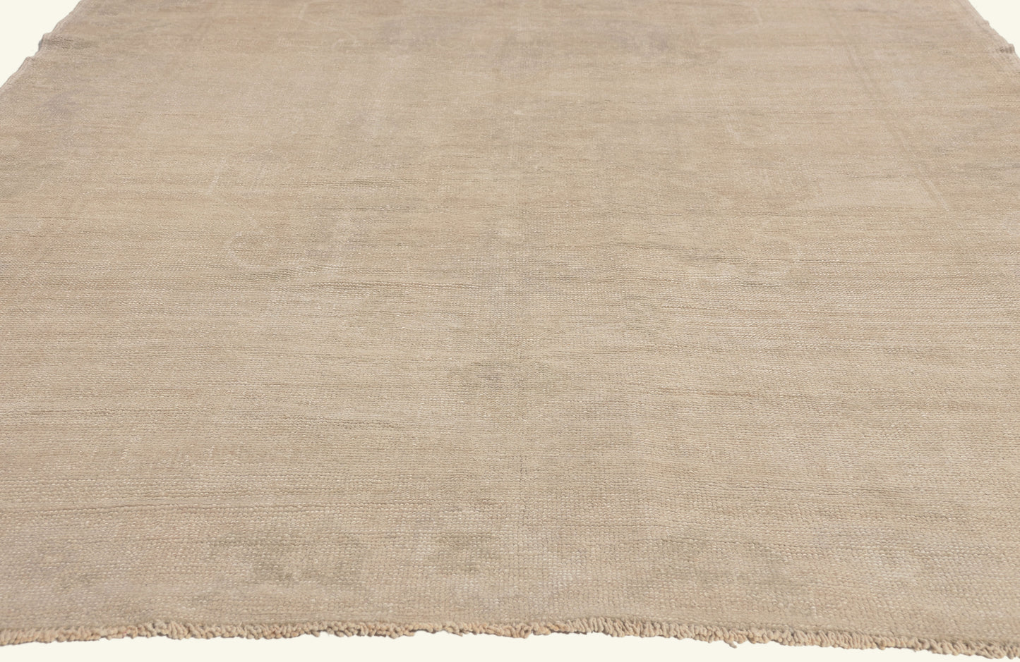 6 x 12 - Beige Vintage Turkish Oushak Rug - 52473