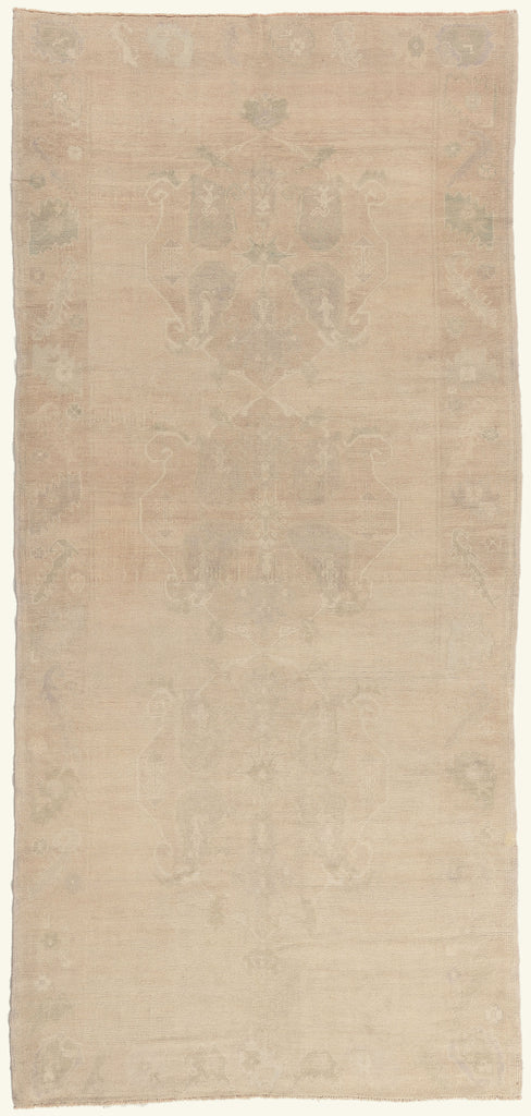 6 x 12 - Beige Vintage Turkish Oushak Rug - 52473