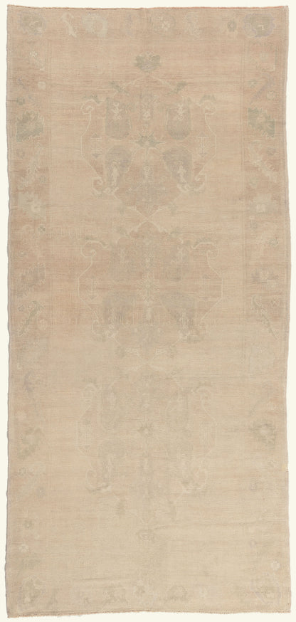 6 x 12 - Beige Vintage Turkish Oushak Rug - 52473