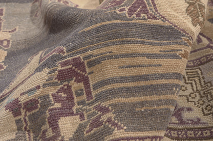 5 x 10 - Beige Vintage Turkish Oushak Rug - 52475