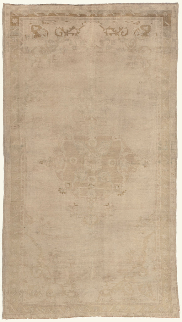 6 x 10 - Beige Vintage Turkish Oushak Rug - 52477